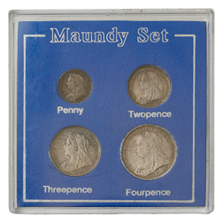 Pre-Owned 1898 UK Victoria Maundy Money Silver 4-Coin Set - VAT Free