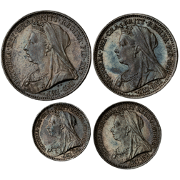 Pre-Owned 1901 UK Victoria Maundy Money Silver 4-Coin Set - VAT Free