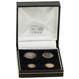 Pre-Owned 1902 UK Edward VII Maundy Money Silver 4-Coin Set - VAT Free