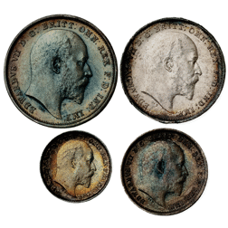Pre-Owned 1902 UK Edward VII Maundy Money Silver 4-Coin Set - VAT Free