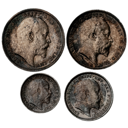 Pre-Owned 1903 UK Edward VII Maundy Money Silver 4-Coin Set in Original Presentation Box - VAT Free