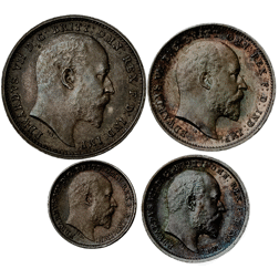Pre-Owned 1904 UK Edward VII Maundy Money Silver 4-Coin Set - VAT Free