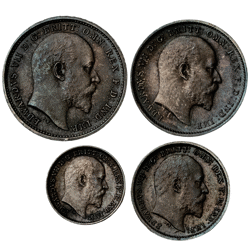 Pre-Owned 1905 UK Edward VII Maundy Money Silver 4-Coin Set - VAT Free