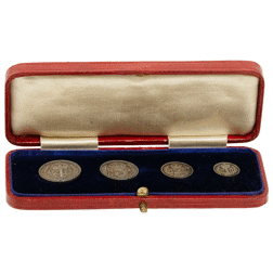 Pre-Owned 1908 UK Edward VII Maundy Money Silver 4-Coin Set - VAT Free