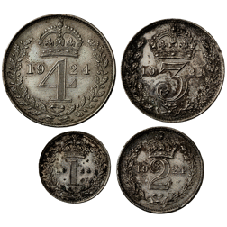 Pre-Owned 1924 UK George V Maundy Money Silver 4-Coin Set - VAT Free