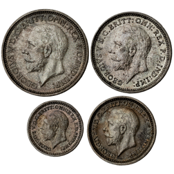 Pre-Owned 1928 UK George V Maundy Money Silver 4-Coin Set - VAT Free