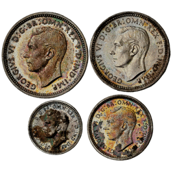 Pre-Owned 1937 UK George VI Maundy Money Silver 4-Coin Set - VAT Free