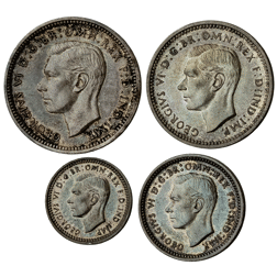 Pre-Owned 1938 UK George VI Maundy Money Silver 4-Coin Set - VAT Free