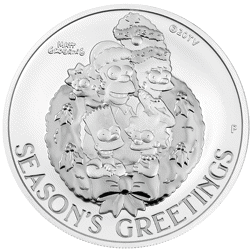 Pre-Owned 2022 Tuvalu The Simpsons 'Season's Greetings' 1oz Silver Coin - VAT Free