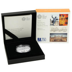 Pre-Owned 2018 UK 250th Anniversary of the Royal Academy of Arts £5 Proof Silver Coin - VAT Free