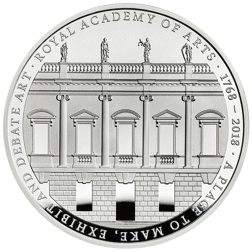 Pre-Owned 2018 UK 250th Anniversary of the Royal Academy of Arts £5 Proof Silver Coin - VAT Free