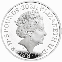 Pre-Owned 2021 UK HRH Prince Philip Duke of Edinburgh Proof £5 Silver Coin - VAT Free