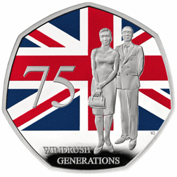 Pre-Owned 2023 UK Windrush Generation 50p Proof Silver Coin - VAT Free