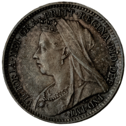 Pre-Owned 1894 UK Victoria Maundy Money 3 Pence Silver Coin - VAT Free