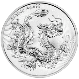 2026 Chinese Dragon 10 Yuan 1oz Silver Coin