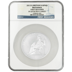 Pre-Owned 2013 UK Britannia 5oz Proof Silver Coin - NGC Graded PF69 - 3788050-085 - VAT Free