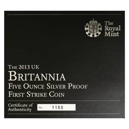 Pre-Owned 2013 UK Britannia 5oz Proof Silver Coin - NGC Graded PF69 - 3788050-085 - VAT Free
