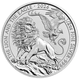Pre-Owned UK The Lion and The Eagle 1/2oz Silver Coin - Mixed Dates - VAT Free