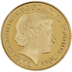 Pre-Owned 2011 UK Royal Wedding William and Catherine £5 Gold Plated Proof Design Silver Coin - VAT