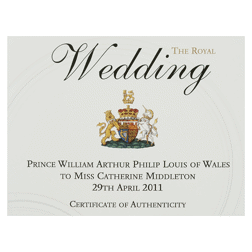 Pre-Owned 2011 UK Royal Wedding William and Catherine £5 Gold Plated Proof Design Silver Coin - VAT