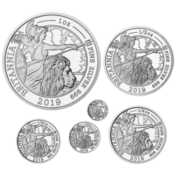 Pre-Owned 2019 UK Britannia Proof Silver 6-Coin Set - Damaged Sleeve - VAT Free