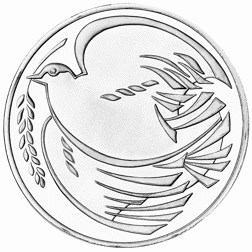 Pre-Owned 1995 UK WWII Peace Dove £2 Piedfort Proof Design Silver Coin - VAT Free
