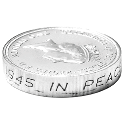 Pre-Owned 1995 UK WWII Peace Dove £2 Piedfort Proof Design Silver Coin - VAT Free
