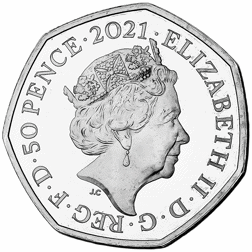 Pre-Owned 2021 UK Tales of the Earth: Temnodontosaurus 50p Proof Silver Coin - Damaged Box - VAT Fre