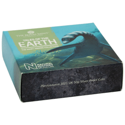 Pre-Owned 2021 UK Tales of the Earth: Plesiosaurus 50p Proof Silver Coin - VAT Free