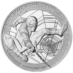 Pre-Owned 2017 Cook Islands Spider-Man: Homecoming 1oz Proof Silver Coin - VAT Free