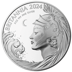 Pre-Owned 2024 UK Britannia 5oz Proof Design Silver Coin - VAT Free