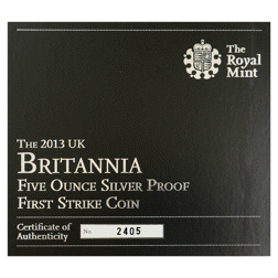 Pre-Owned 2013 UK Britannia 5oz Proof Silver Coin - NGC Graded PF69 - 3788050-073 - VAT Free