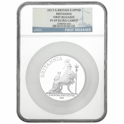 Pre-Owned 2013 UK Britannia 5oz Proof Silver Coin - NGC Graded PF69 - 3788050-076 - VAT Free