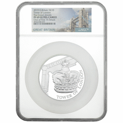 Pre-Owned 2019 UK Tower of London: Crown Jewels 5oz Proof Silver Coin - NGC Graded PF69 - 4956238-01