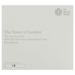Pre-Owned 2019 UK Tower of London: Crown Jewels 5oz Proof Silver Coin - NGC Graded PF69 - 4956238-01