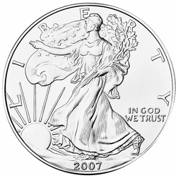 Pre-Owned 2007 USA Eagle 1oz Silver Coin - Boxed and Certificated - VAT Free