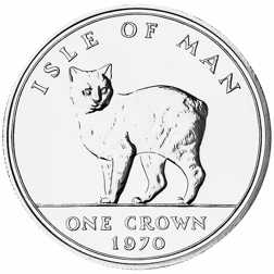 Pre-Owned 1970 Isle of Man Manx Cat Proof Silver Crown Coin - VAT Free