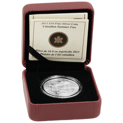 Pre-Owned 2013 Canadian Summer Fun $10 Proof Silver Coin - VAT Free