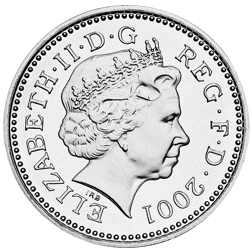 Pre-Owned 2001 UK £1 Proof Design Silver Coin - VAT Free