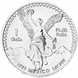 Pre-Owned 1993 Mexican Libertad 1oz Silver Coin - VAT Free