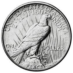 Pre-Owned 1934 USA Peace Dollar Denver Silver Coin - VAT Free