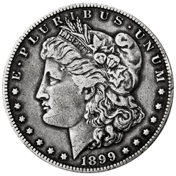 Pre-Owned 1899 USA Morgan Dollar San Francisco Silver Coin - VAT Free