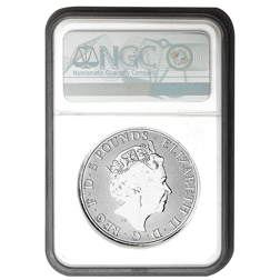 Pre-Owned 2018 UK Queen's Beasts The Unicorn of Scotland 2oz Silver Coin - NGC Graded MS68 - 6382187