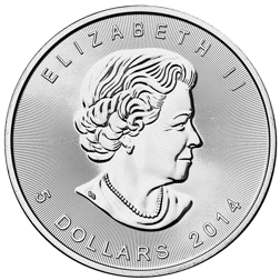 Pre-Owned 2014 Canadian Maple 1oz Gilded Silver Coin - VAT Free