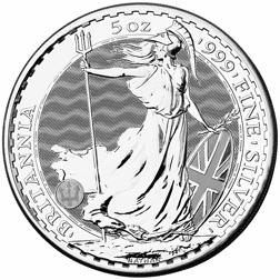 Pre-Owned UK Britannia 5oz Silver Coin - Mixed Dates - VAT Free