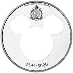 Pre-Owned 2026 Niue Iconic Silhouettes: Mickey Mouse 1/2oz Silver Coin - VAT Free