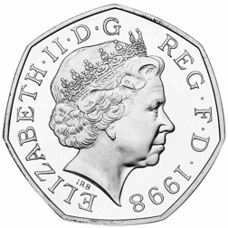 Pre-Owned 1998 UK NHS 50p Piedfort Proof Design Silver Coin - VAT Free