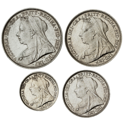 Pre-Owned 1893 UK Victoria Maundy Money Silver 4-Coin Set - Unboxed - VAT Free
