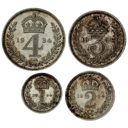 Pre-Owned 1934 UK George V Maundy Money Silver 4-Coin Set - Unboxed - VAT Free