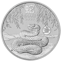 Pre-Owned 2025 Australian Lunar Snake 'Dragon Privy'  1oz Silver Coin - VAT Free